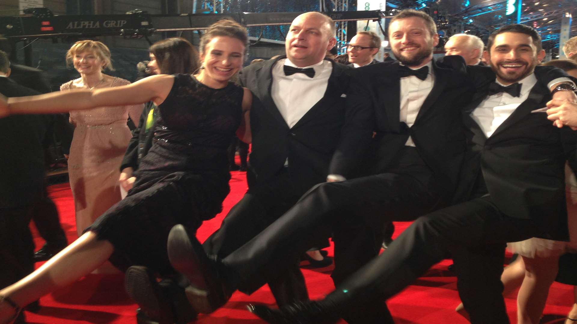 Gillingham-born director Aleem Khan, far right, celebrates at the Baftas