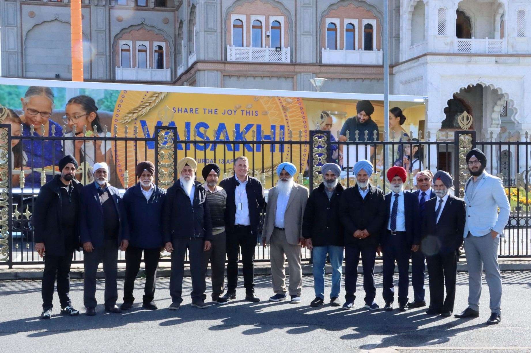 Gurdwara members pictured with John Cruickshank