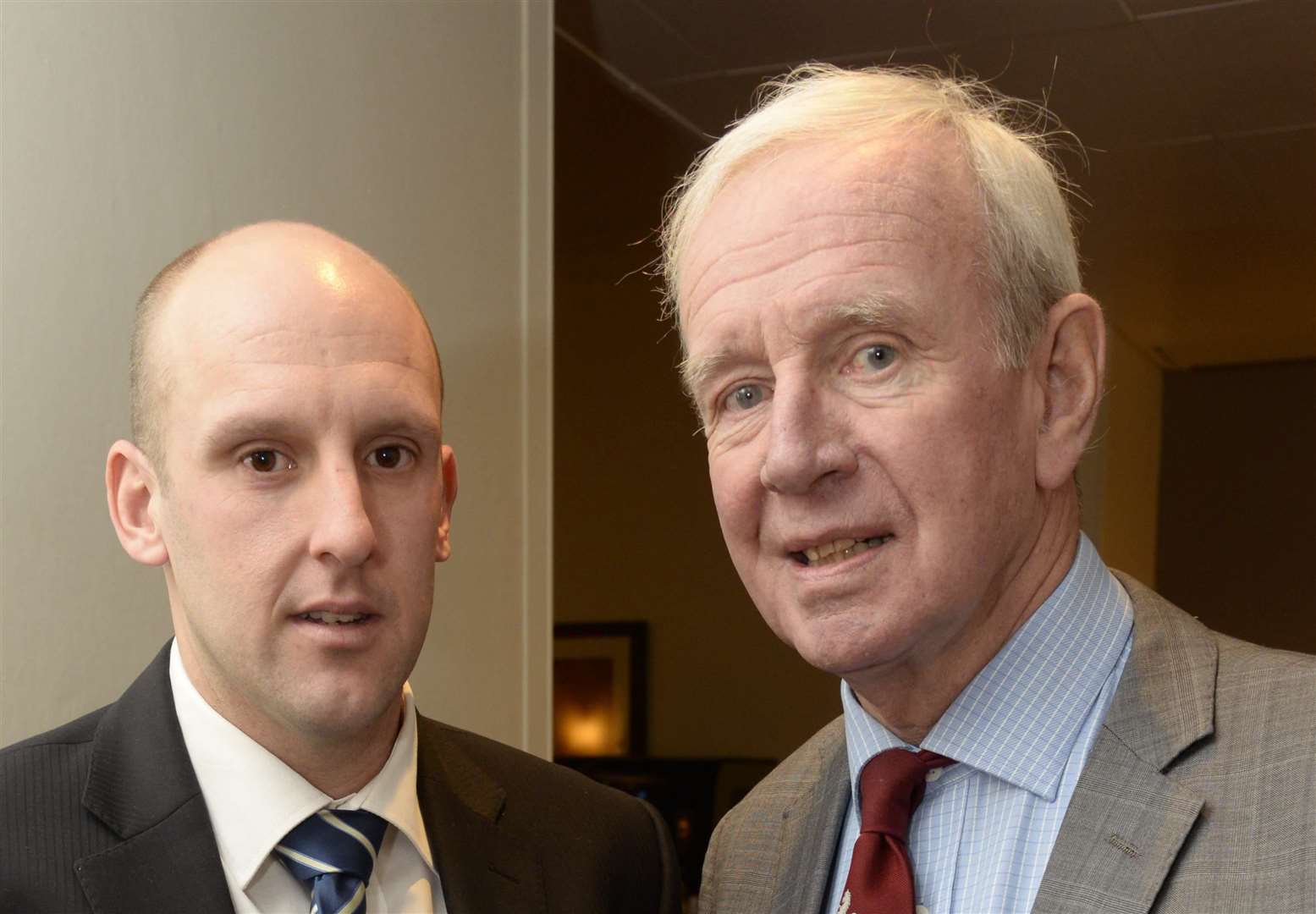 Derek Underwood at the launch of his Testimonial Year at the Mercure Hotel, Hollingbourne, with former Kent spinner James Tredwell. Picture: Chris Davey