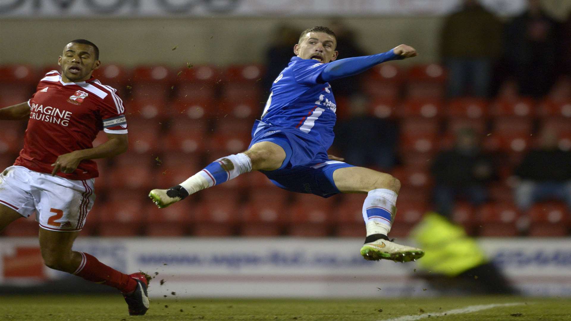 Cody McDonald watches his second goal go in Picture: Barry Goodwin