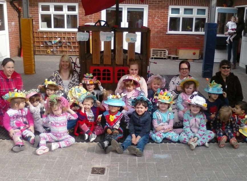 All of the children received a small present for their bonnets