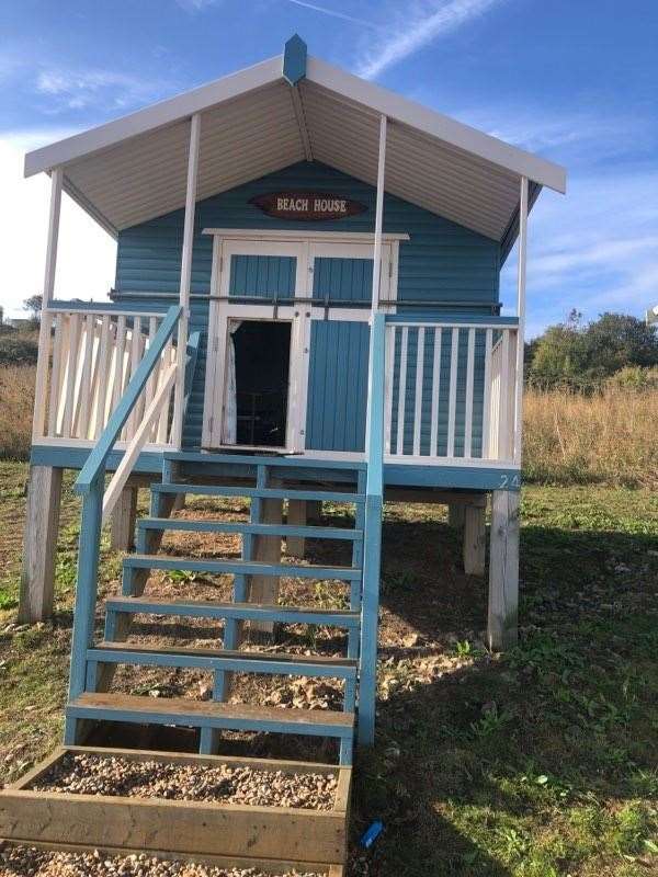 Broken beach hut door at The Leas, Minster, Sheppey. Picture: Simon Fowle