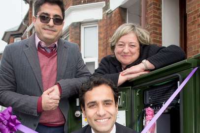 Mehmet Uzum of Temiz with MP Rehman Chishti and Openreach MD, Kim Mears.