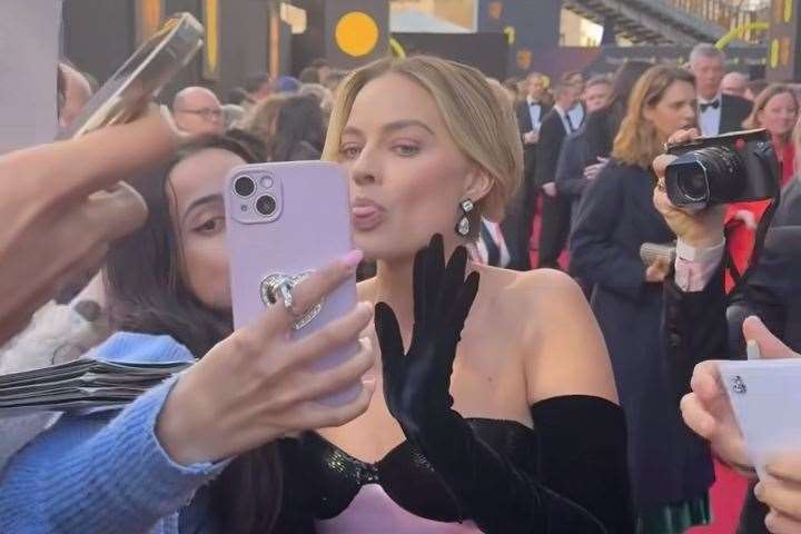 Barbie star Margot Robbie at the awards. Picture: BAFTA / Instagram