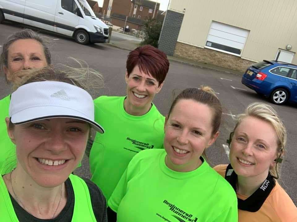 Sheppey marathon runner Steph Gill and members of the Beginners2Runners team