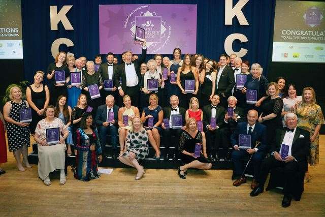 A host of charity workers attended the event, with all of the finalists gathering on stage ahead of the prize-giving (12340822)