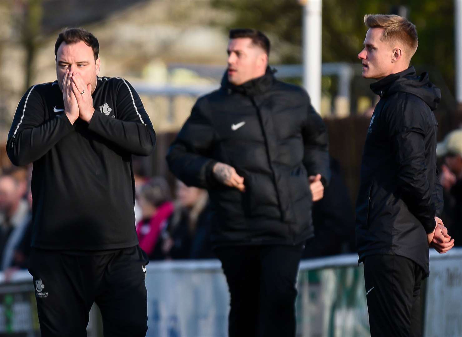 Canterbury manager Ben Smith with coaches Will Graham and Ben Brown Picture: Alan Langley