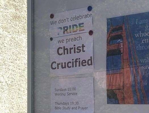 Villagers reacted with anger over a poster at Halling Baptist Church