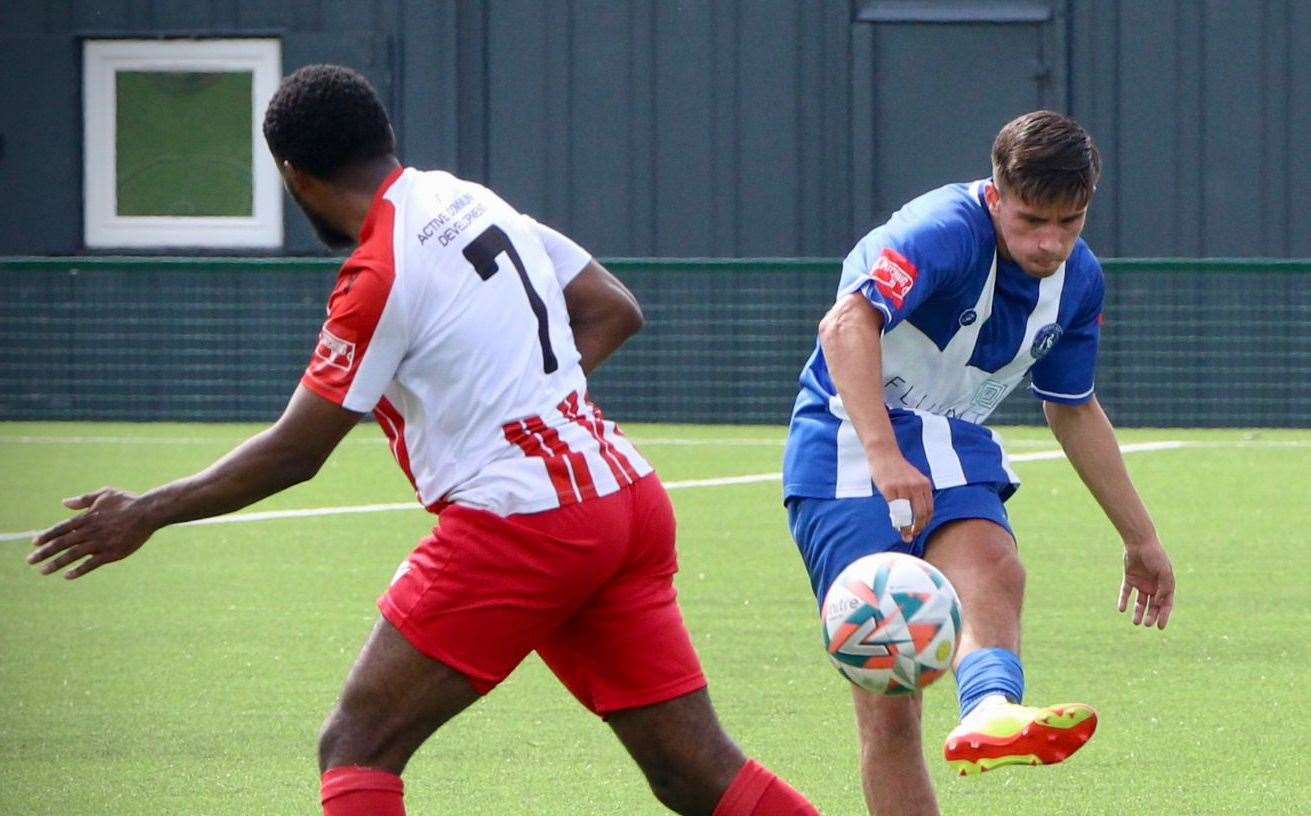 Frankie Smith - the young wideman scored for Herne Bay in their FA Cup victory last weekend. Picture: James Aylward