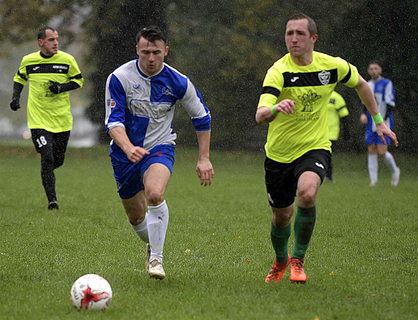 Bredhurst Juniors (blue) hit double figures against Medway Athletic 19 in Division 2. Picture: Barry Goodwin (42845058)