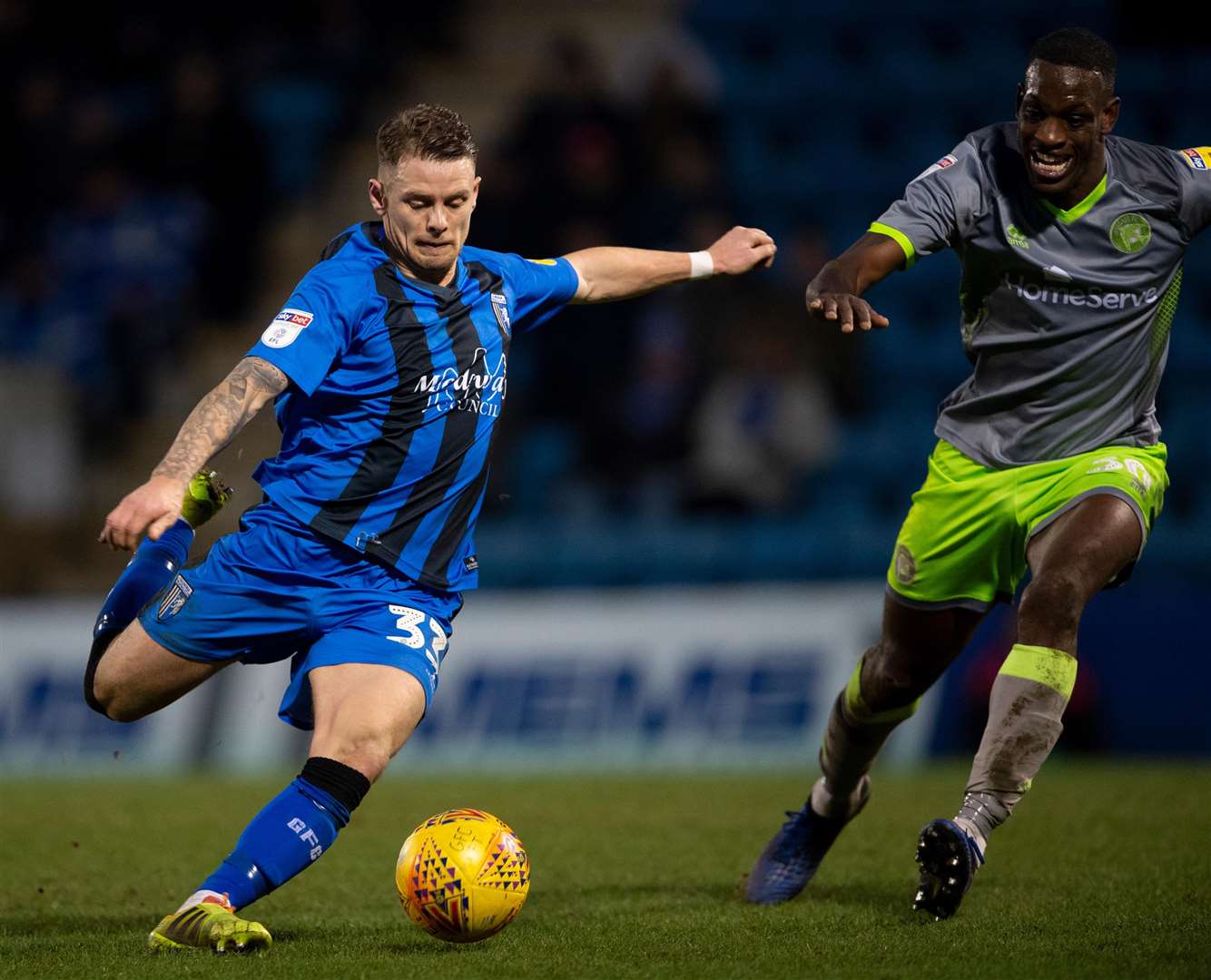 Mark Byrne shapes to shoot against Walsall Picture: Ady Kerry