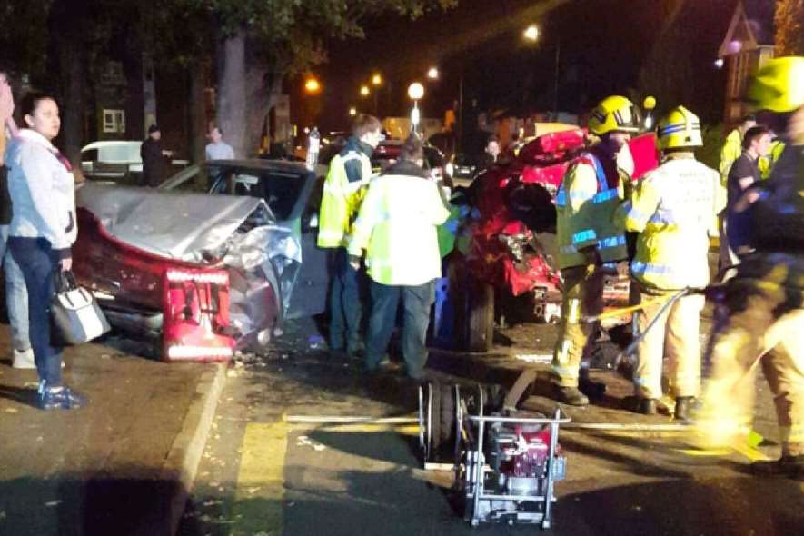 The latest in a string of big accidents on London Road, Northfleet