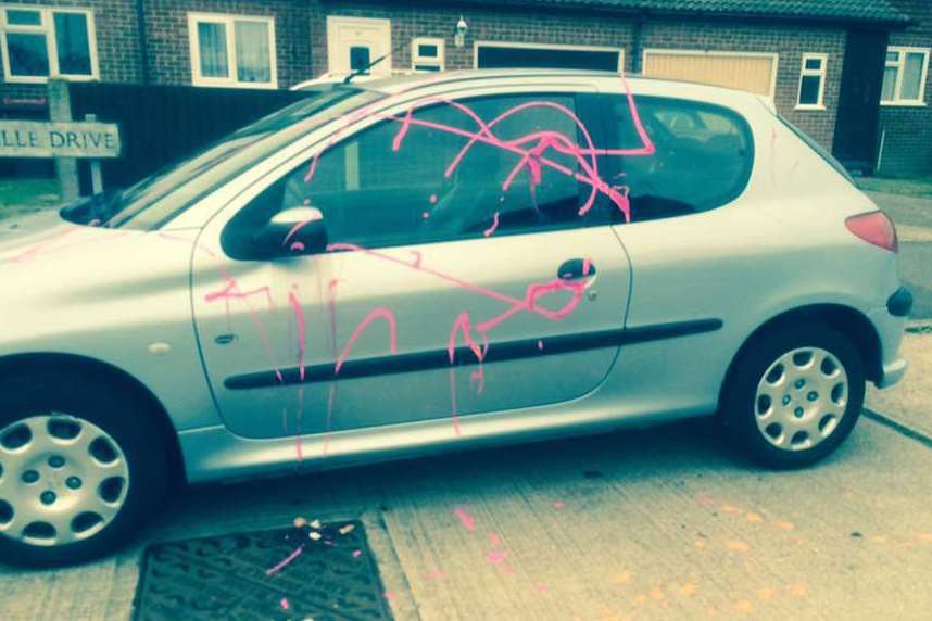 Maria Grenham's daughter Atlanta found this paint on her car