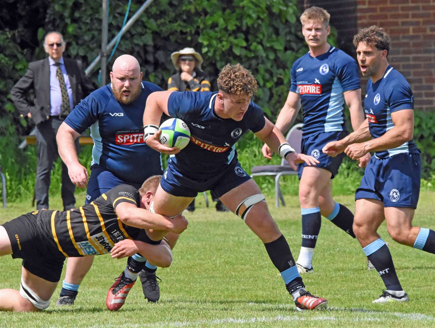 Canterbury's Cameron Murray stands his ground for Kent on Saturday. Picture: Andy Wansbury