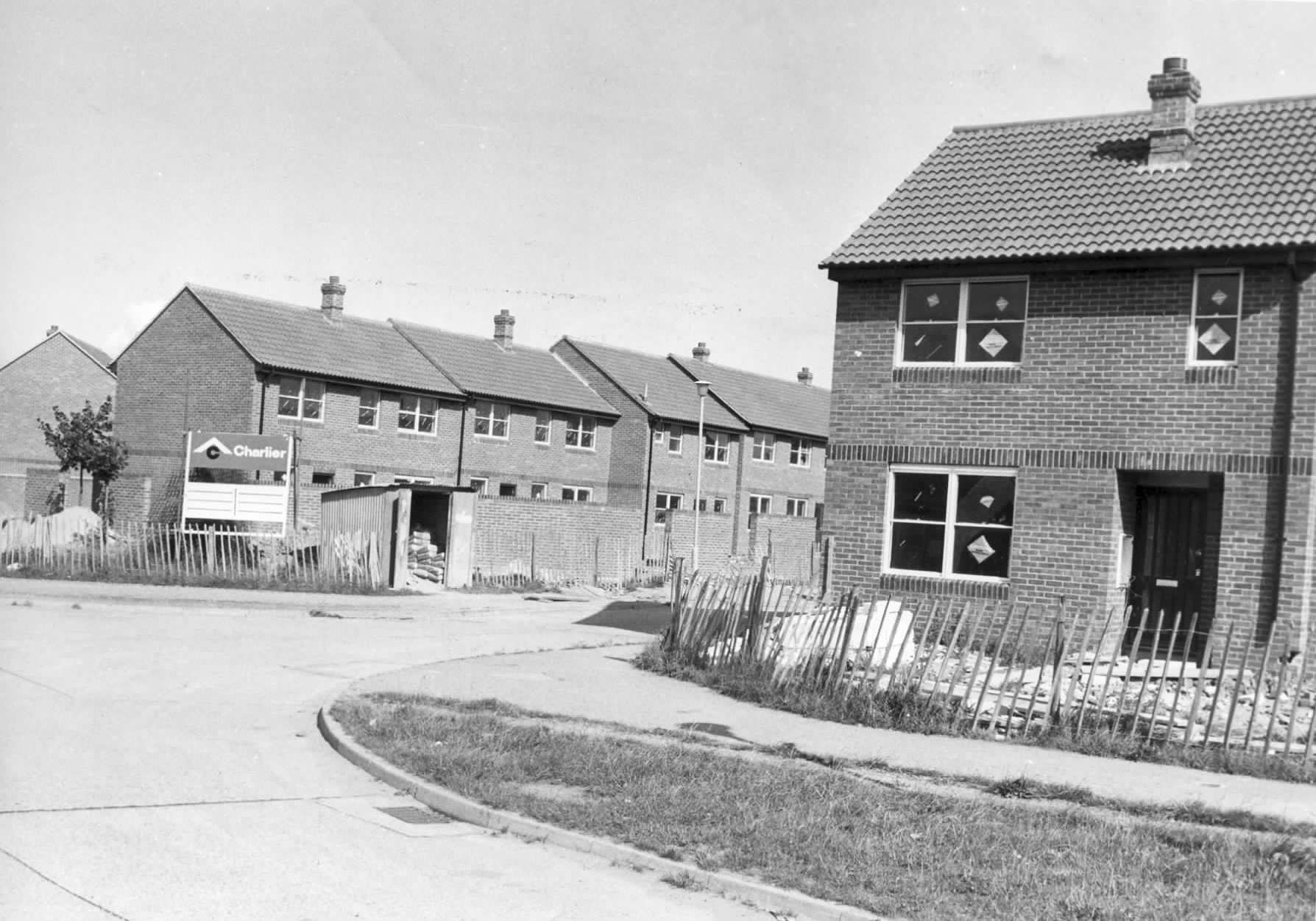 New council houses being built at Orion Way, Ashford, in August 1982