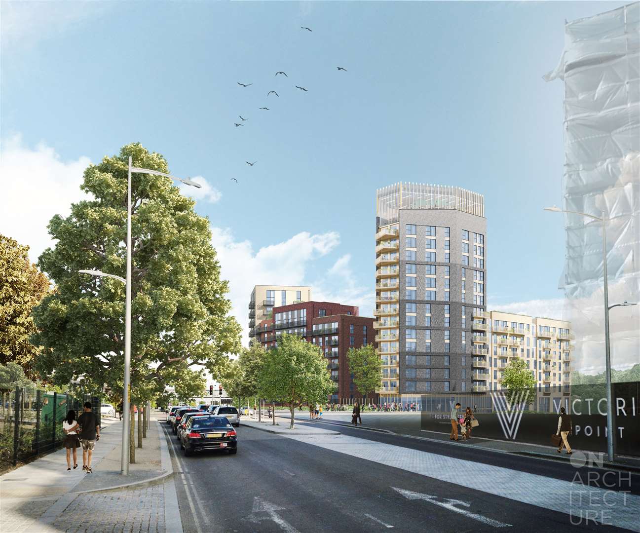 How the 16-storey building could look from Victoria Road. Picture: On Architecture