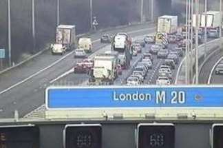 A CCTV image from traffic cameras on the M20 near where the accident happened. Crown Copyright Protected 2015