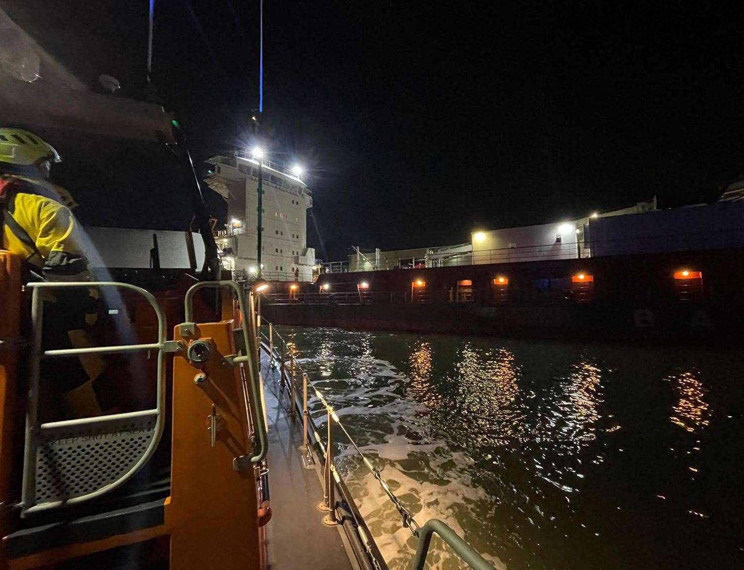 RNLI Sheerness at Sheerness Docks following an explosion on a ship. Picture: RNLI Sheerness