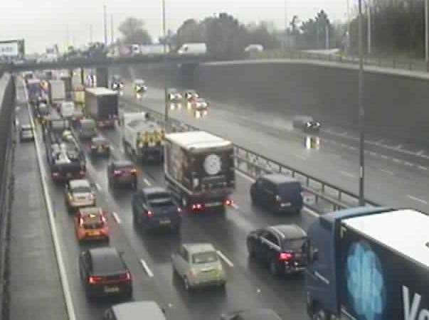 Traffic is queuing on the M25 following an earlier incident. Picture: National Highways