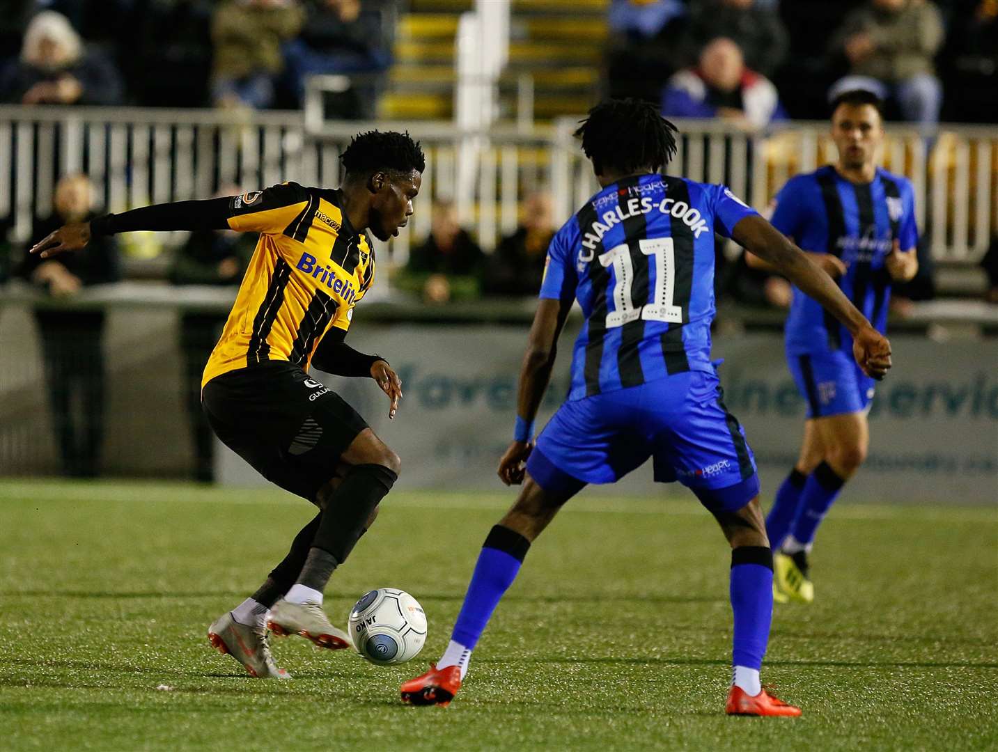 Maidstone winger Justin Amaluzor on the ball Picture: Andy Jones