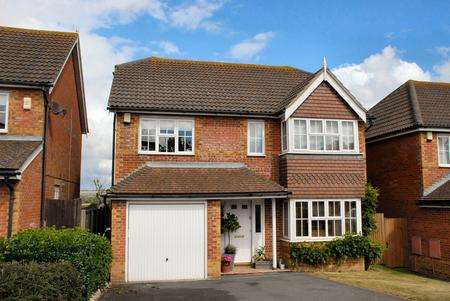 Backing on to fields this four-bedroom family home is at Lympne, just two miles from the Cinque Port town of Hythe, with its wide promenade and long beach.