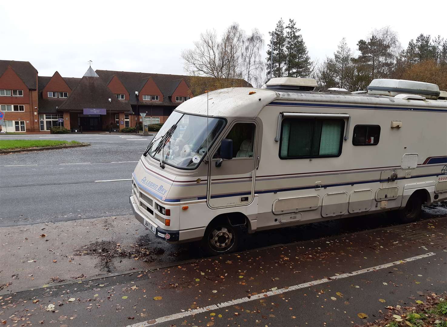 The 1992-built vehicle is opposite the Ashford International Hotel