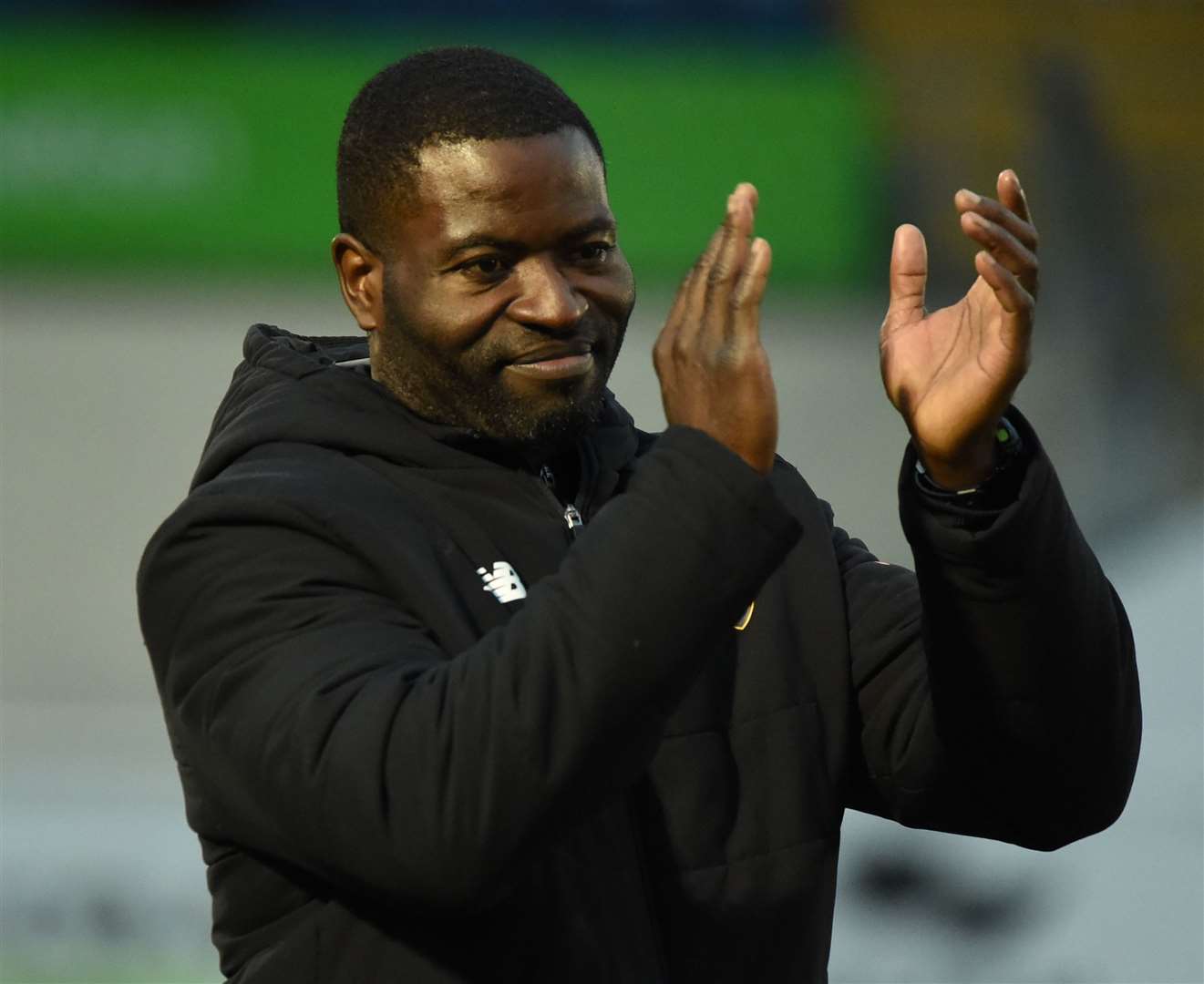 Maidstone United caretaker boss George Elokobi. Picture: Steve Terrell