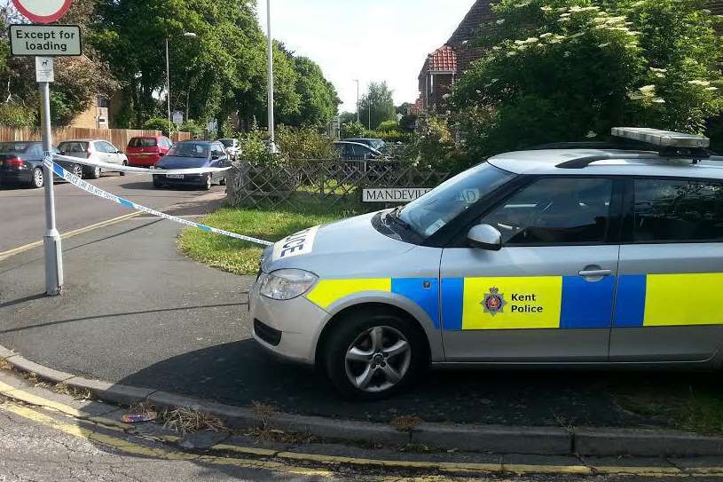 Police at the junction of Mandeville Road and Forty Acres Road