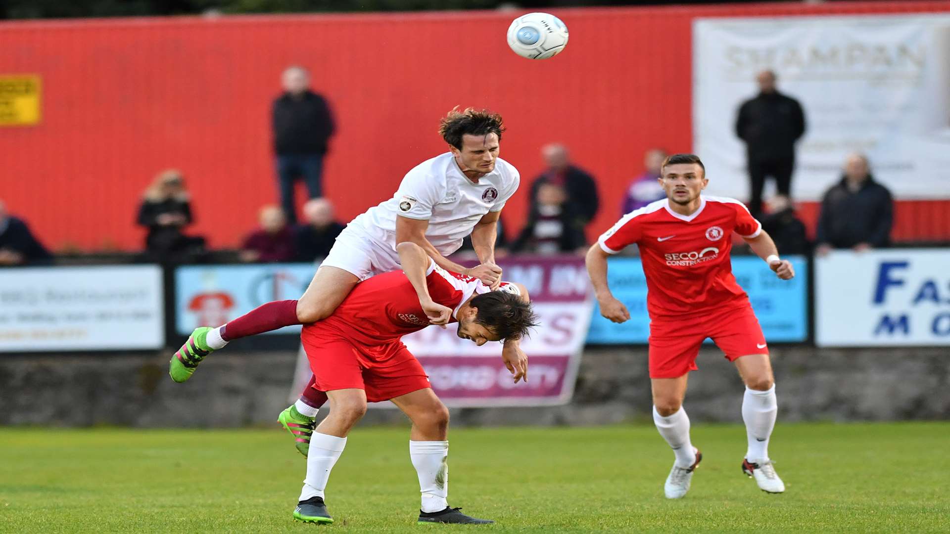 Welling midfielder Joe Healy is fouled against Chelmsford. Picture: Keith Gillard