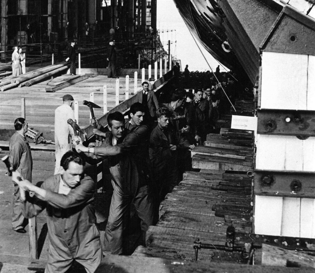 Work being carried out on HMS Ocelot at the dockyard