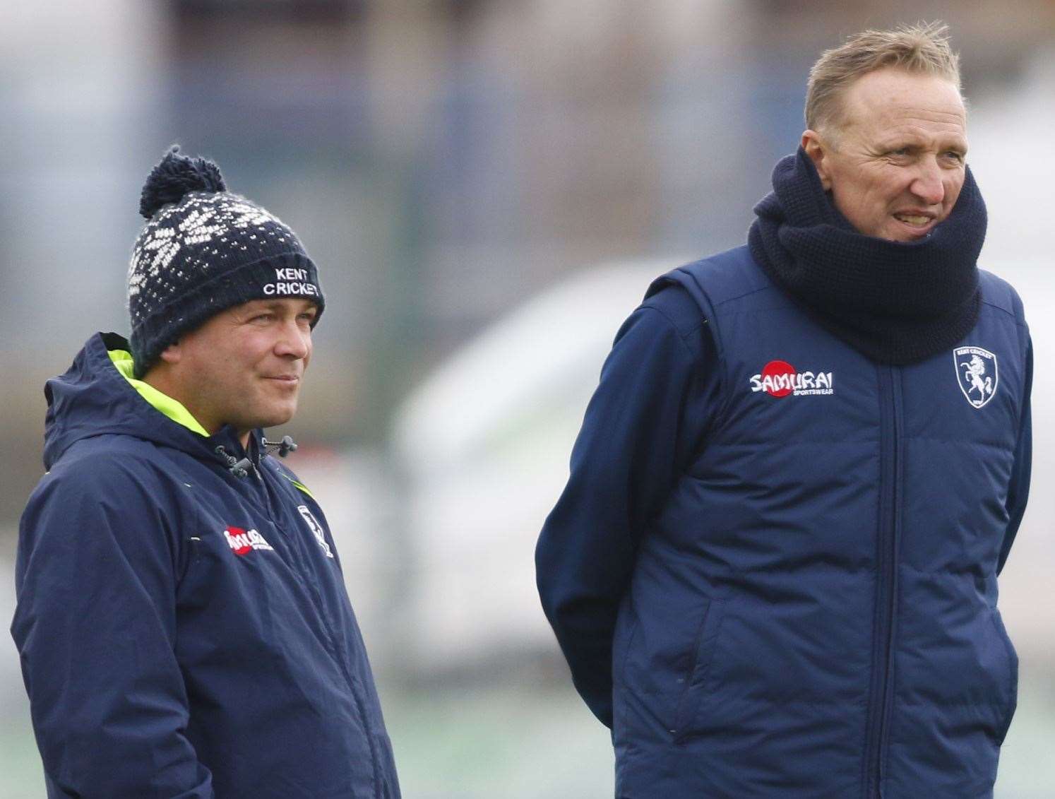 Kent head coach Matt Walker & assistant coach Allan Donald. Picture: Andy Jones