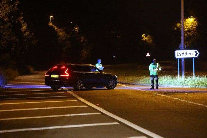 The fatal collision saw the A2 closed in both directions between Whitfield and Lydden. Picture: UKNIP