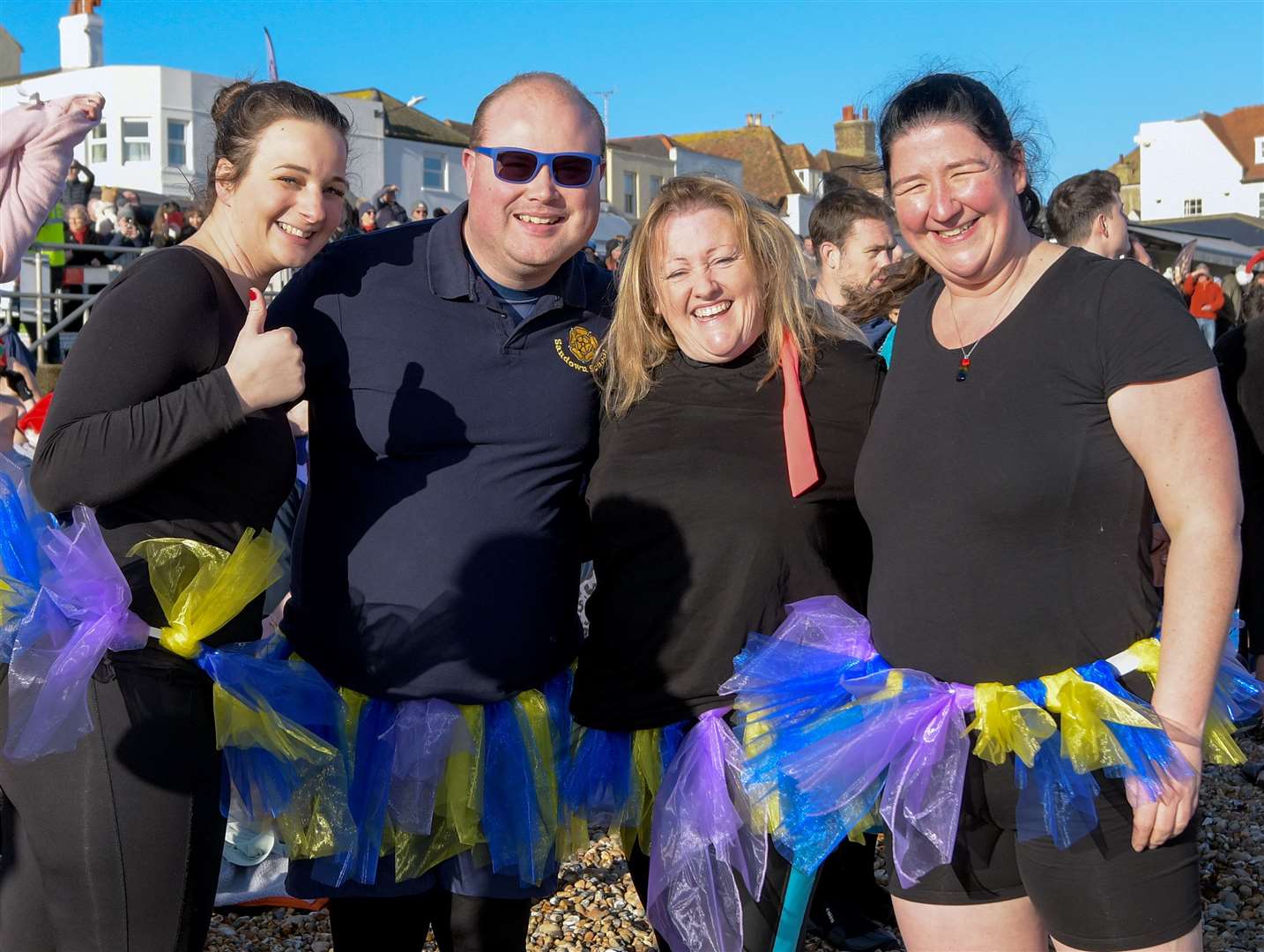 Hundreds of people took part in the Deal Boxing Day Dip this year. Picture: Stuart Brock