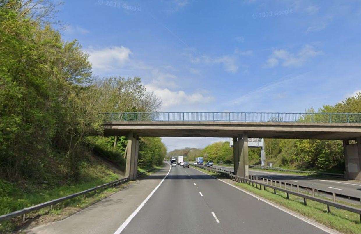 Drivers faced delays due to a car on fire along the M2 coastbound. Picture: Google