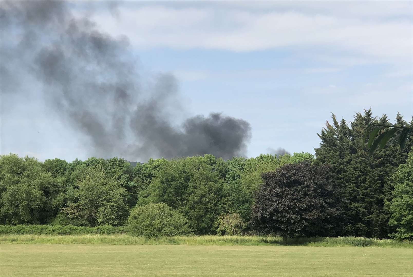 Smoke could be seen from the fields outside Allington Community Centre