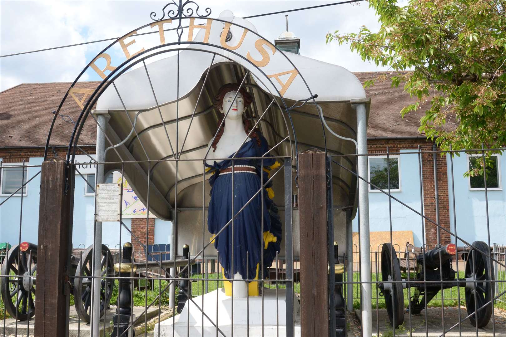 The figurehead from the Arethusa at Lower Upnor