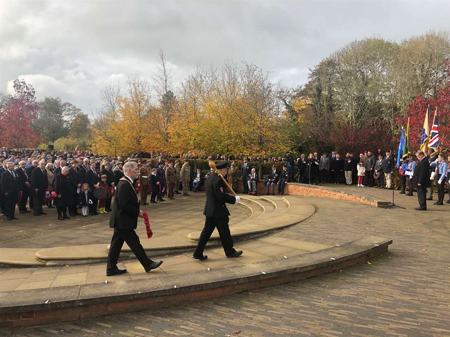 Mayor Cllr Roger Roud placing his wreath. Picture: TMBC Communications