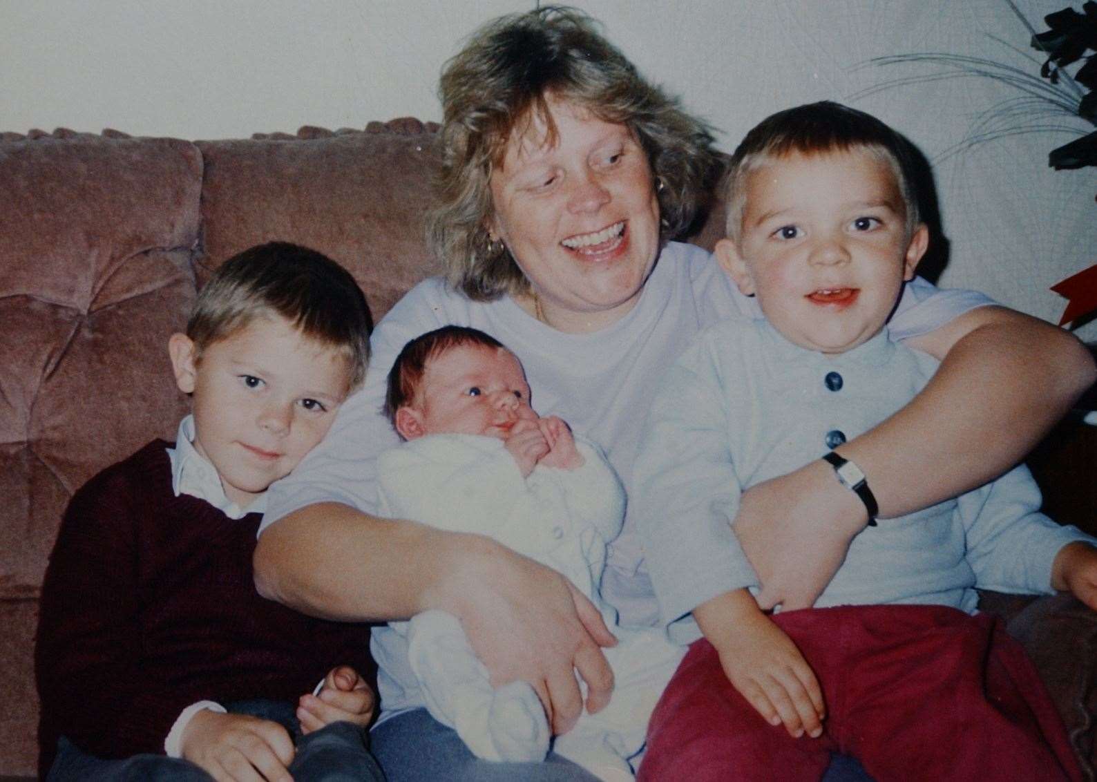 Debbie with children, Jeremy, Jake and baby Luke