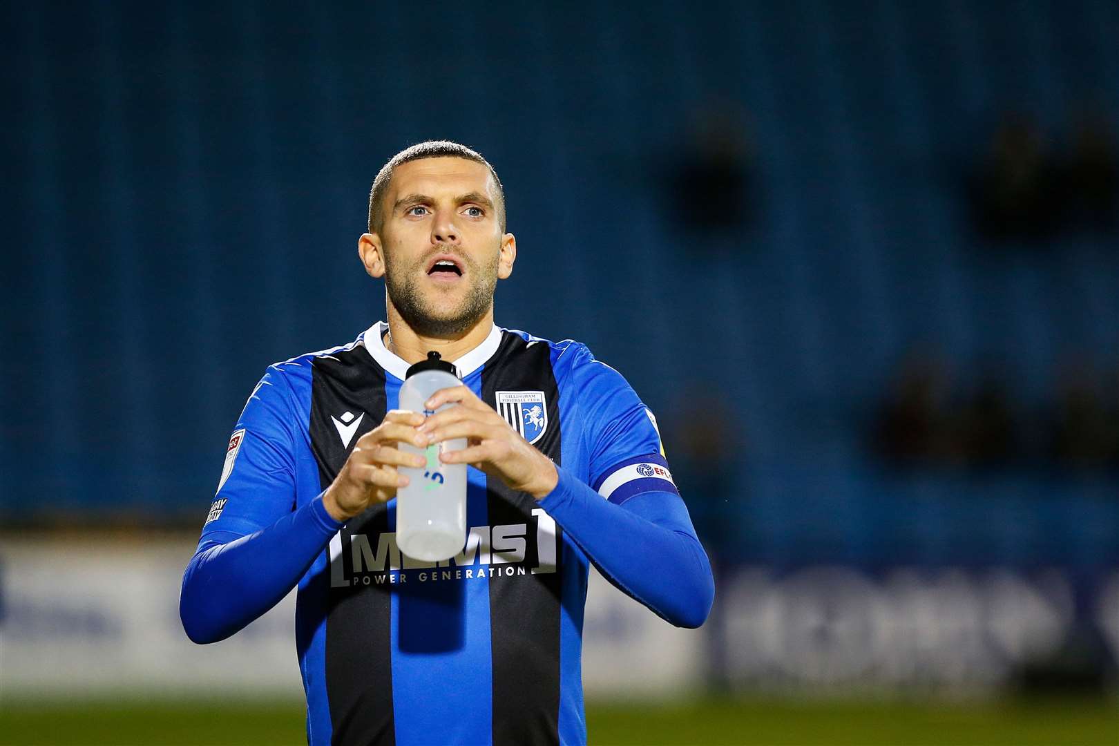 Stuart O'Keefe captained Gillingham last season under Neil Harris Picture: Andy Jones