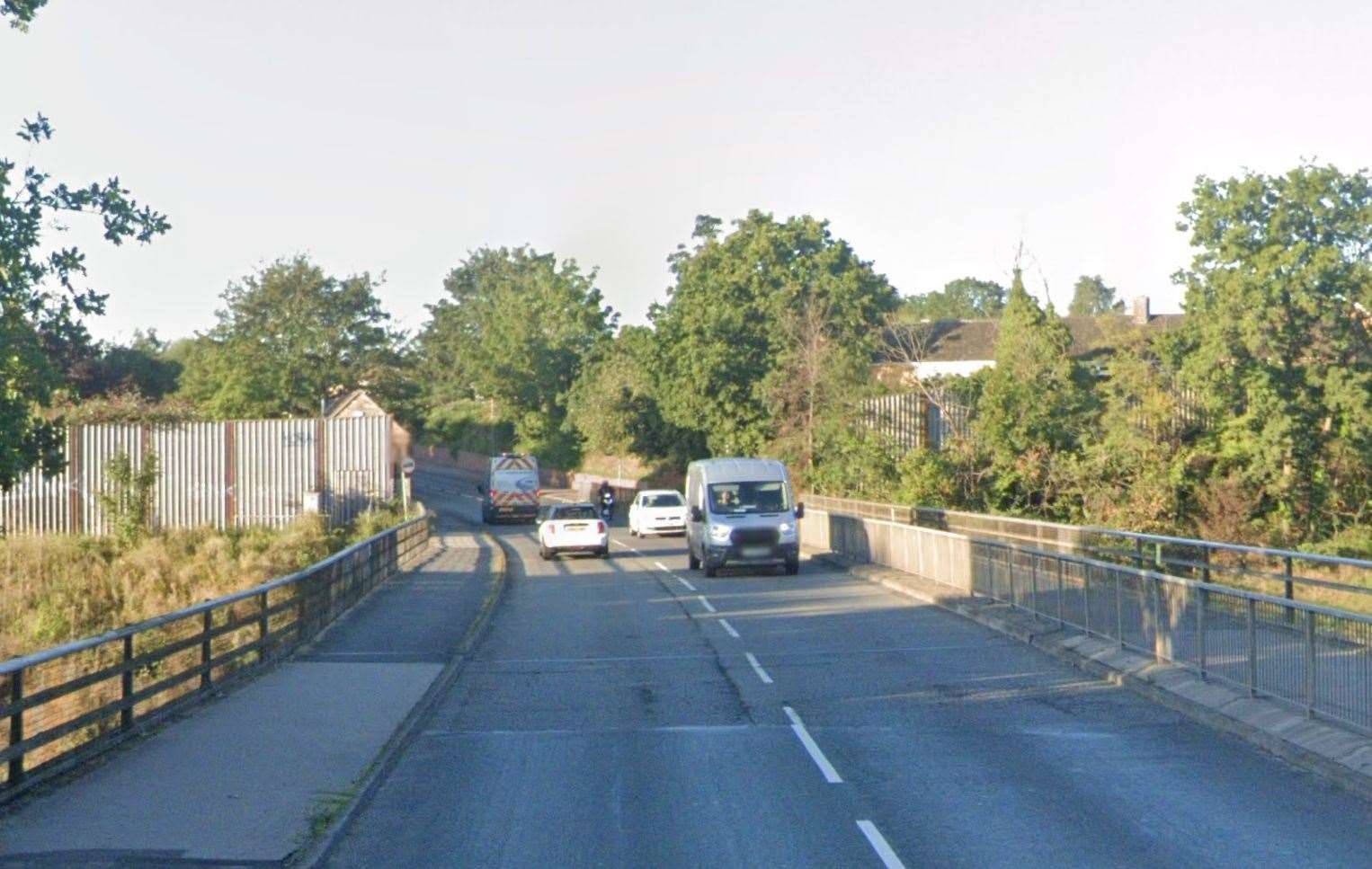 New Hythe Lane bridge in Larkfield is set to be shut overnight and during weekends this month. Picture: Google