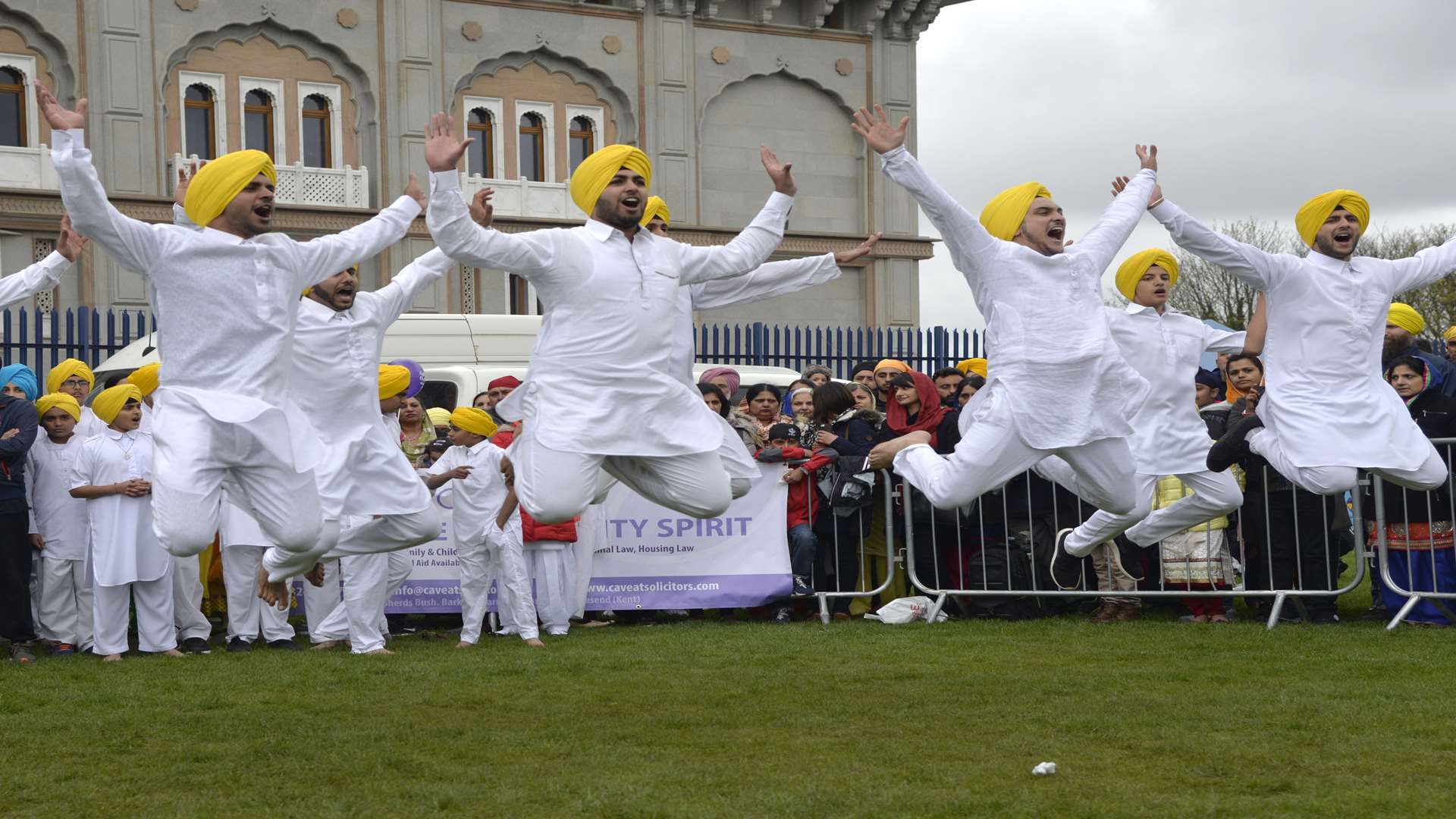 Vaisakhi festival in Gravesend. Jugnu Bhangra Group dancers.