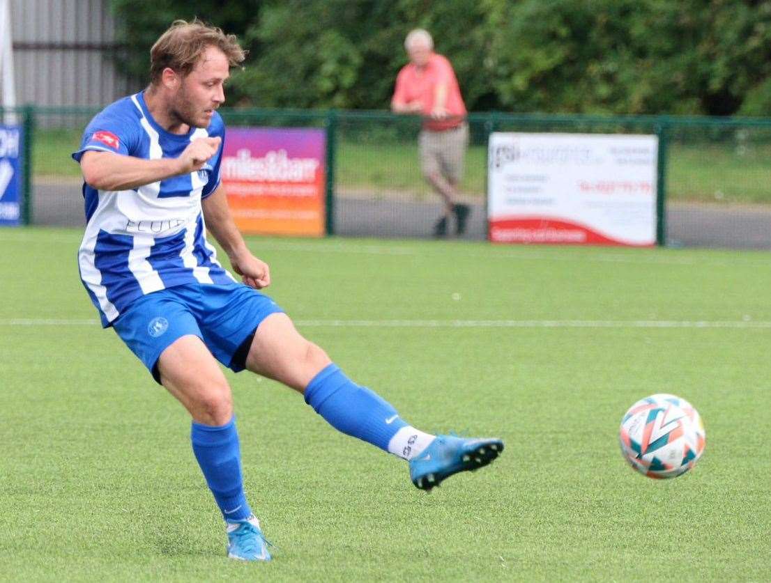 Jack Parter - converted Herne Bay’s first-half penalty. Picture: James Aylward