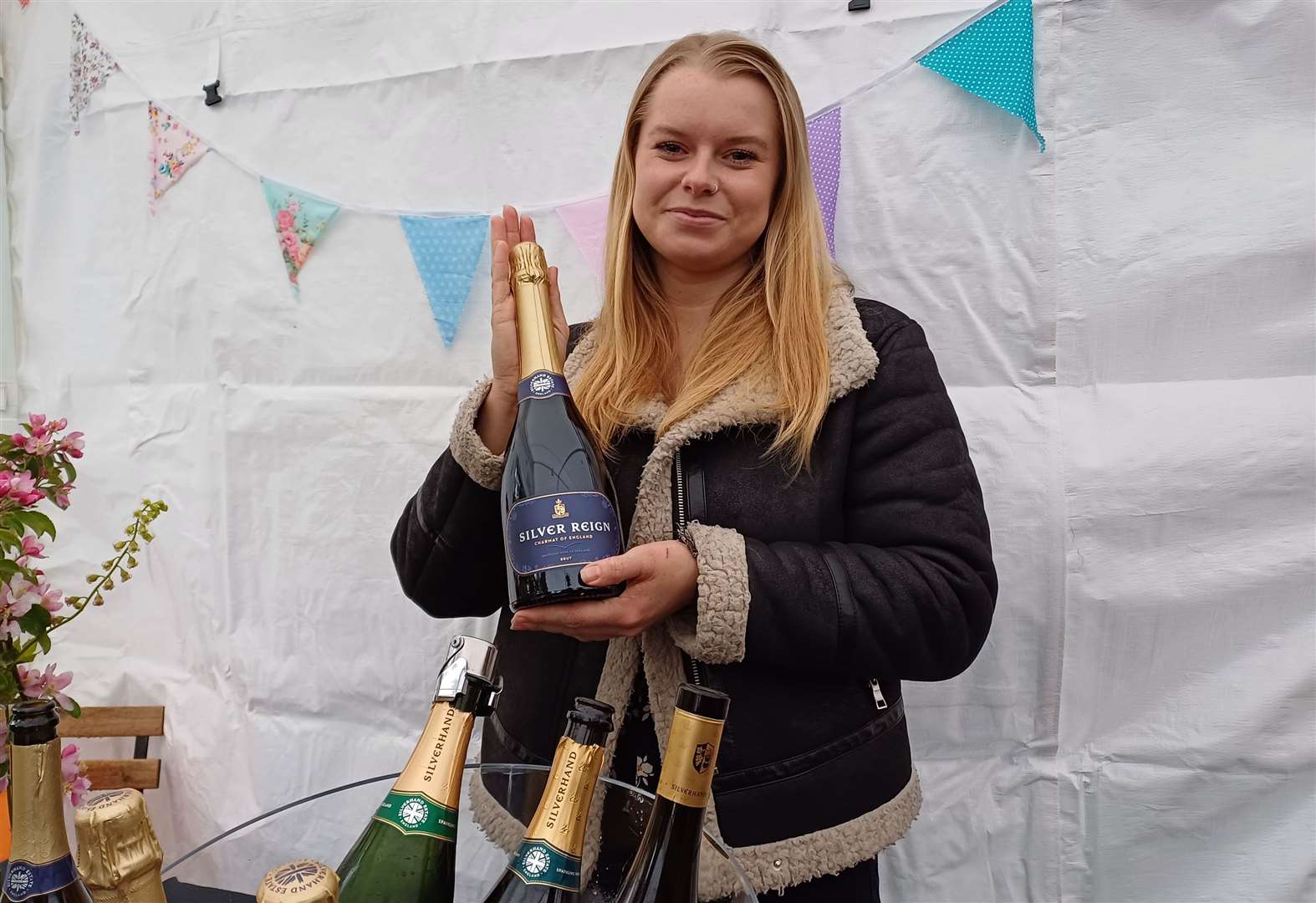 Amber Eggleton represented Silverhand Estate Vineyard at the launch of Loddington Farm Shop. Picture: Ben Austin