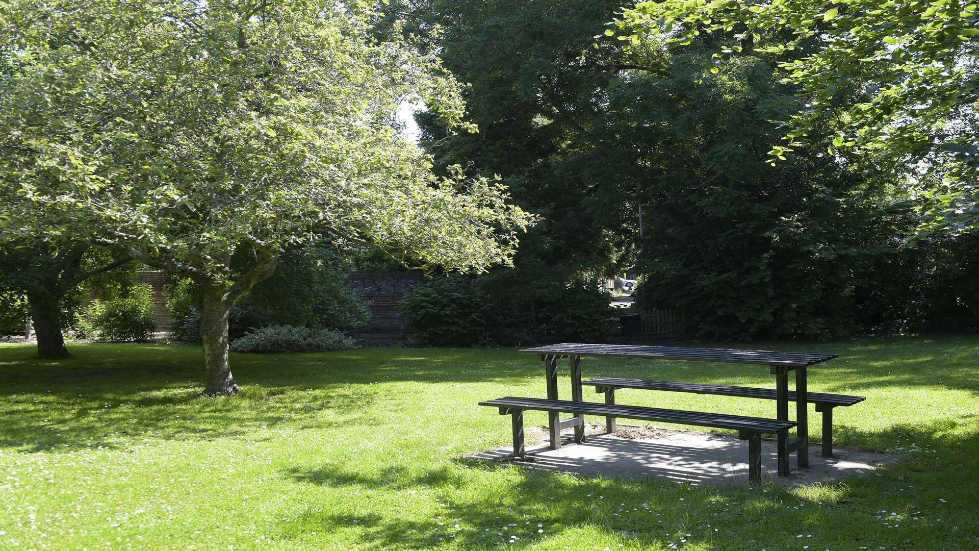 The public garden behind Ethelbert Road.