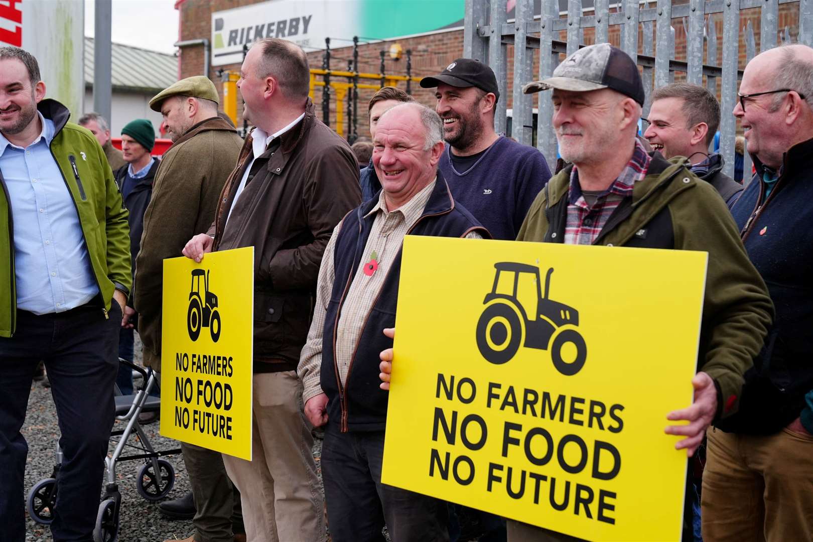 Farmers protest outside the Northern Farming Conference in Hexham in Northumberland against the government’s proposals to reform inheritance tax rules. Picture: PA