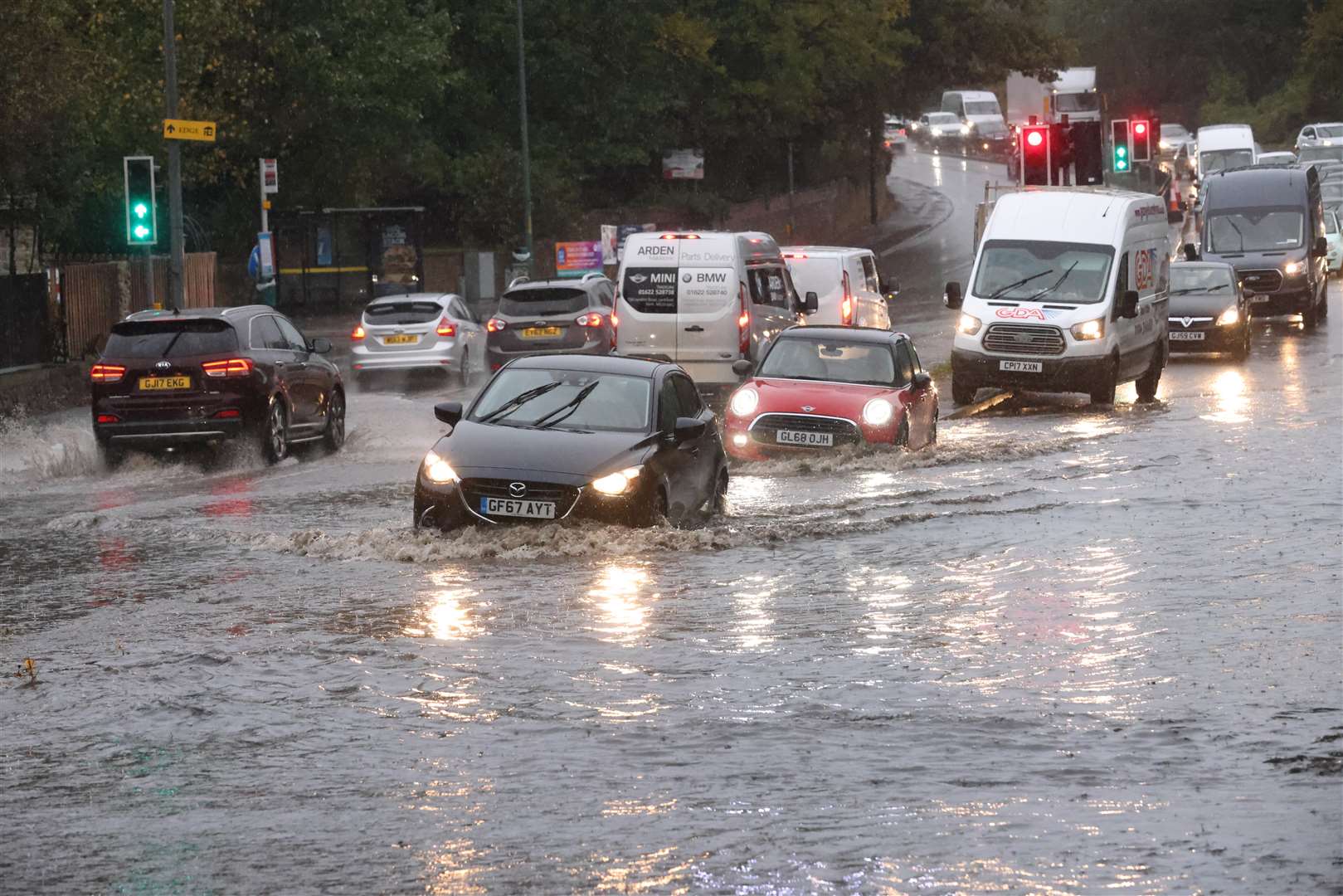 Flooding in London Road, Aylesford. Picture: UKNIP