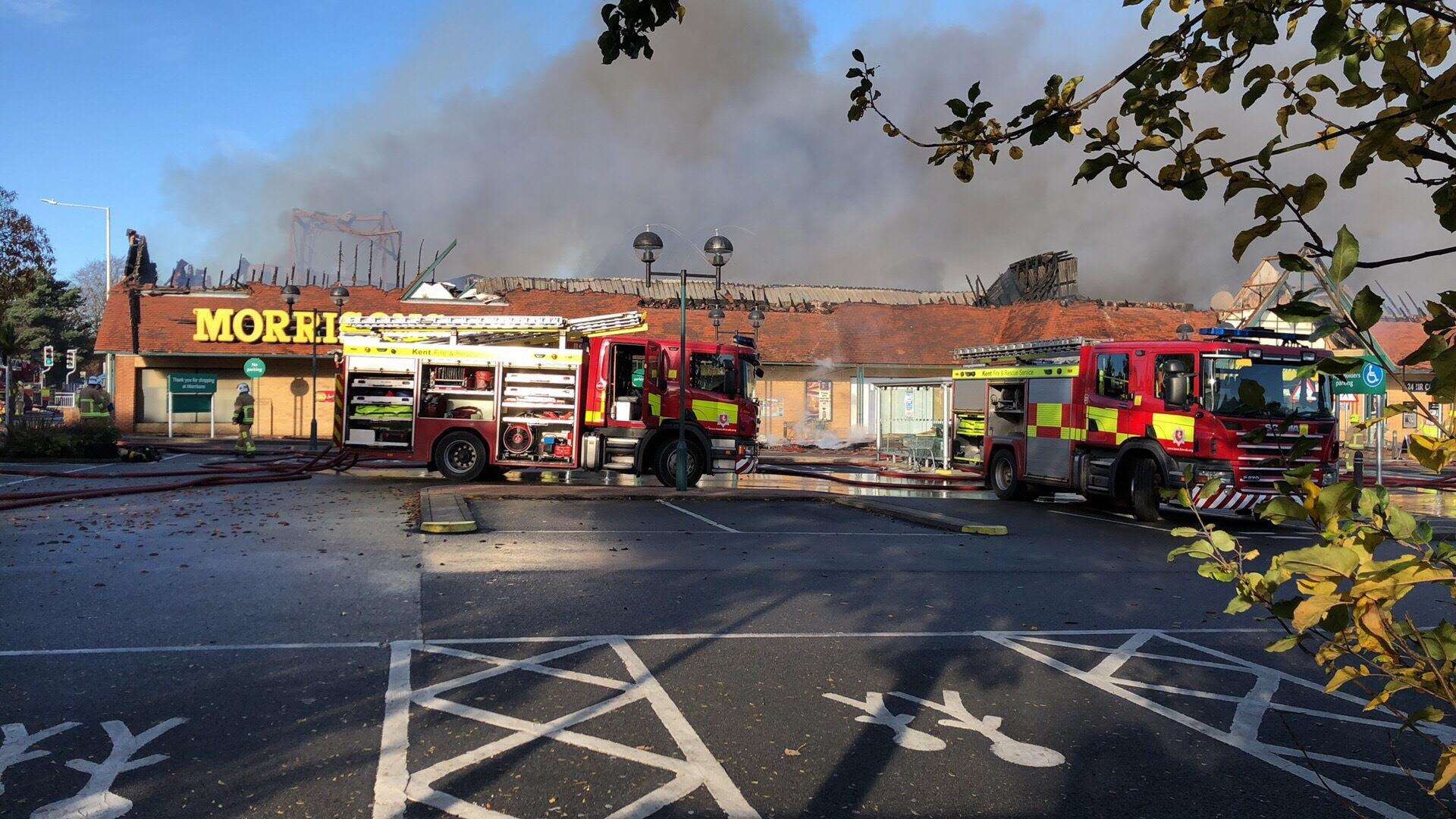 The roof of the supermarket collapsed. Picture: Daisy Philpott