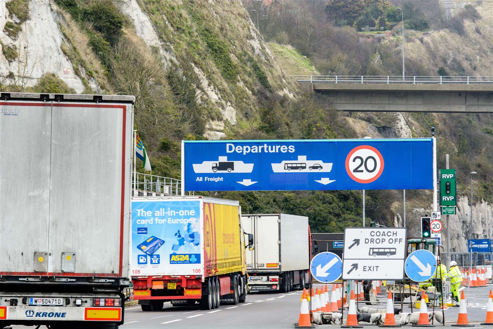 Lorries heading for Calais via Dover's Eastern Docks. File image