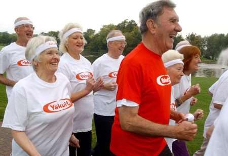 Dennis Kemp, in the red shirt, with some of his competition rivals