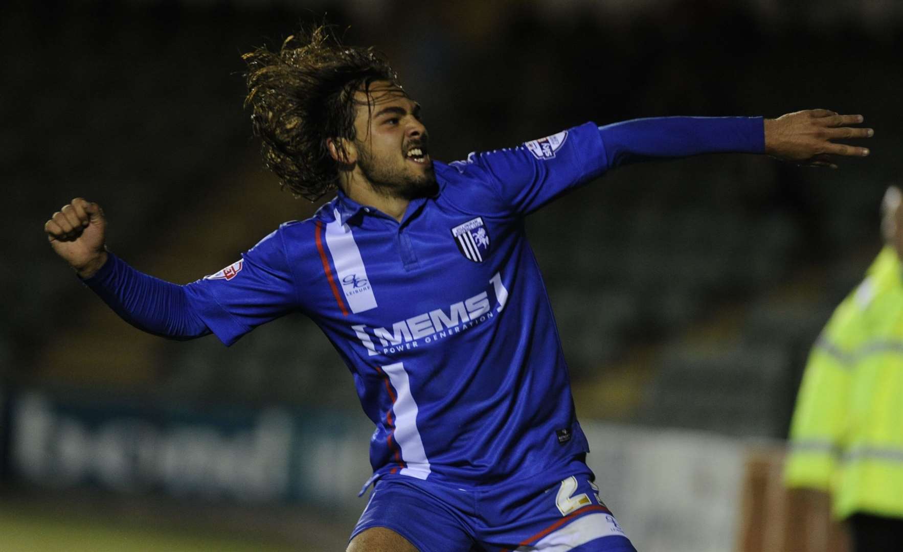 Bradley Dack celebrates scoring the opening goal for Gillingham against Plymouth in 2015. Picture: Barry Goodwin